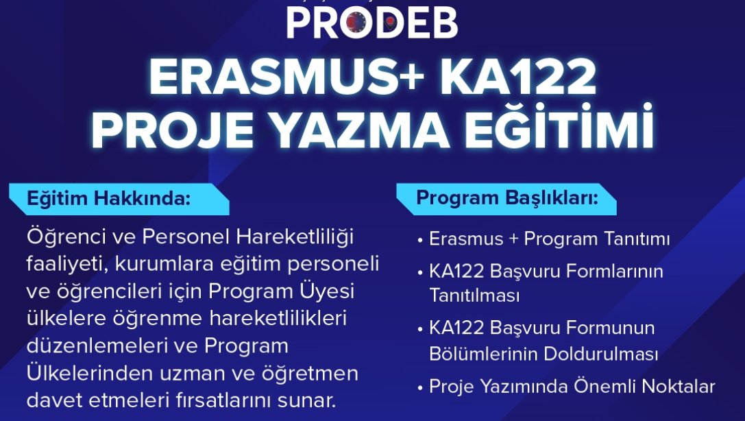 ERASMUS+ KA122 PROJE YAZMA EĞİTİMİ